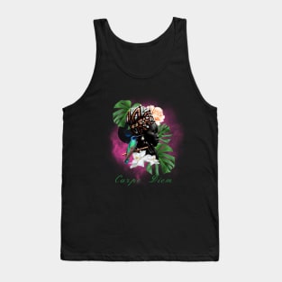 Surreal Woman Face Carpe diem Modern Art with a Hidden Message Tank Top